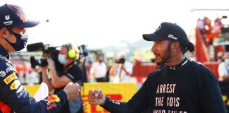 Alex Albon e Lewis Hamilton (Getty Images)