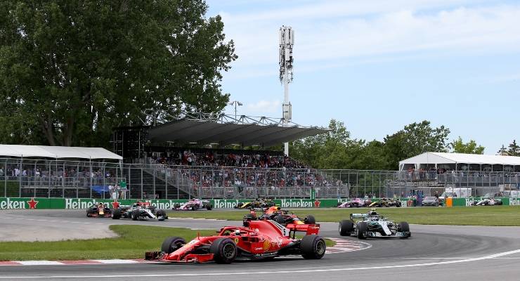 Una fase di gara del Gran Premio del Canada di Formula 1 2019 a Montreal