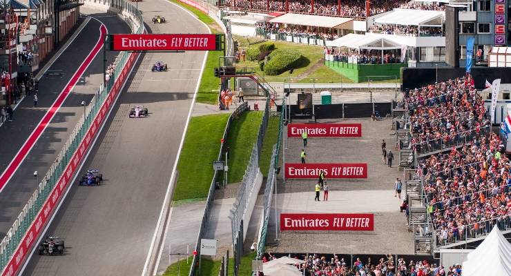 Una fase di gara del Gran Premio del Belgio di Formula 1 a Spa-Francorchamps