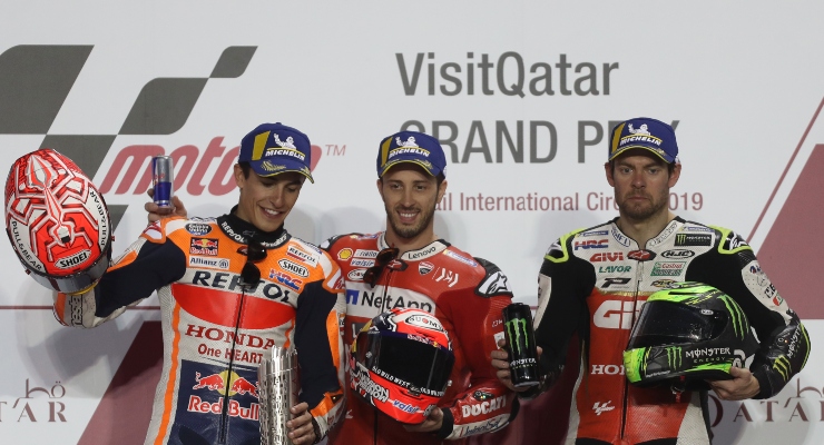 Marc Marquez, Andrea Dovizioso e Cal Crutchlow (Getty Images)