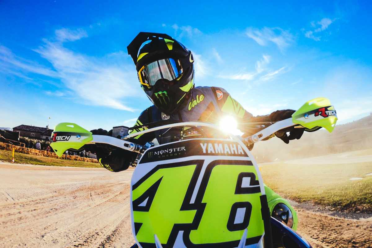 Valentino Rossi in pista al Motor Ranch di Tavullia