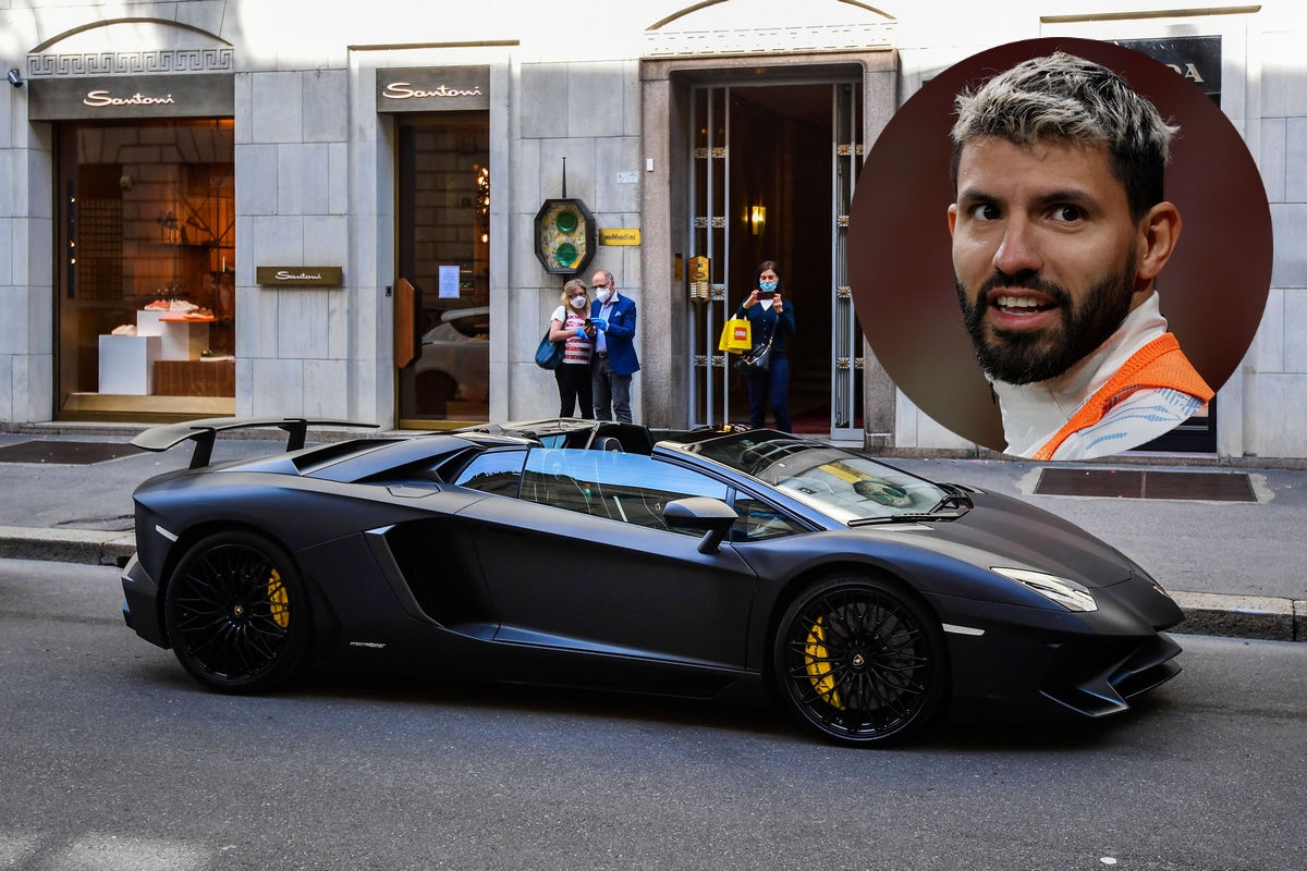 Sergio Aguero proprietario di una Lamborghini Aventador (Getty Images)