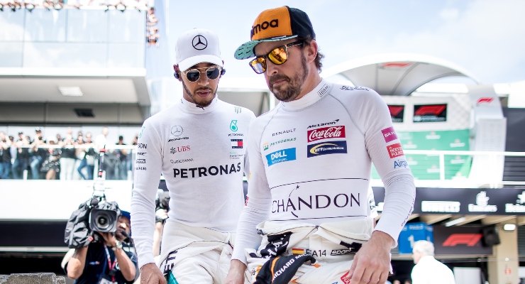 Hamilton e Alonso (Getty Images)