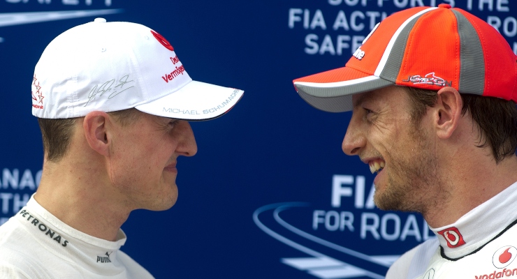 Schumacher e Button (Getty Images)