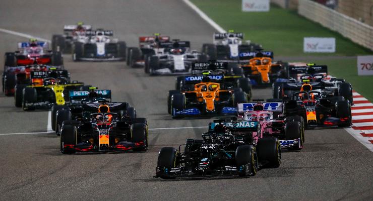 La partenza del Gran Premio del Bahrein di F1 2020 a Sakhir