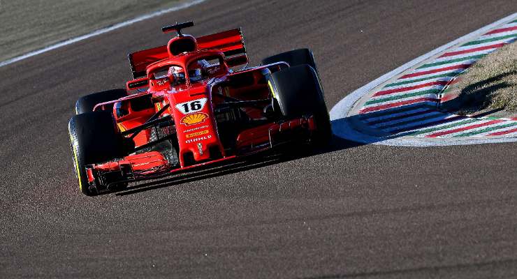 Charles Leclerc in pista nei test di Fiorano