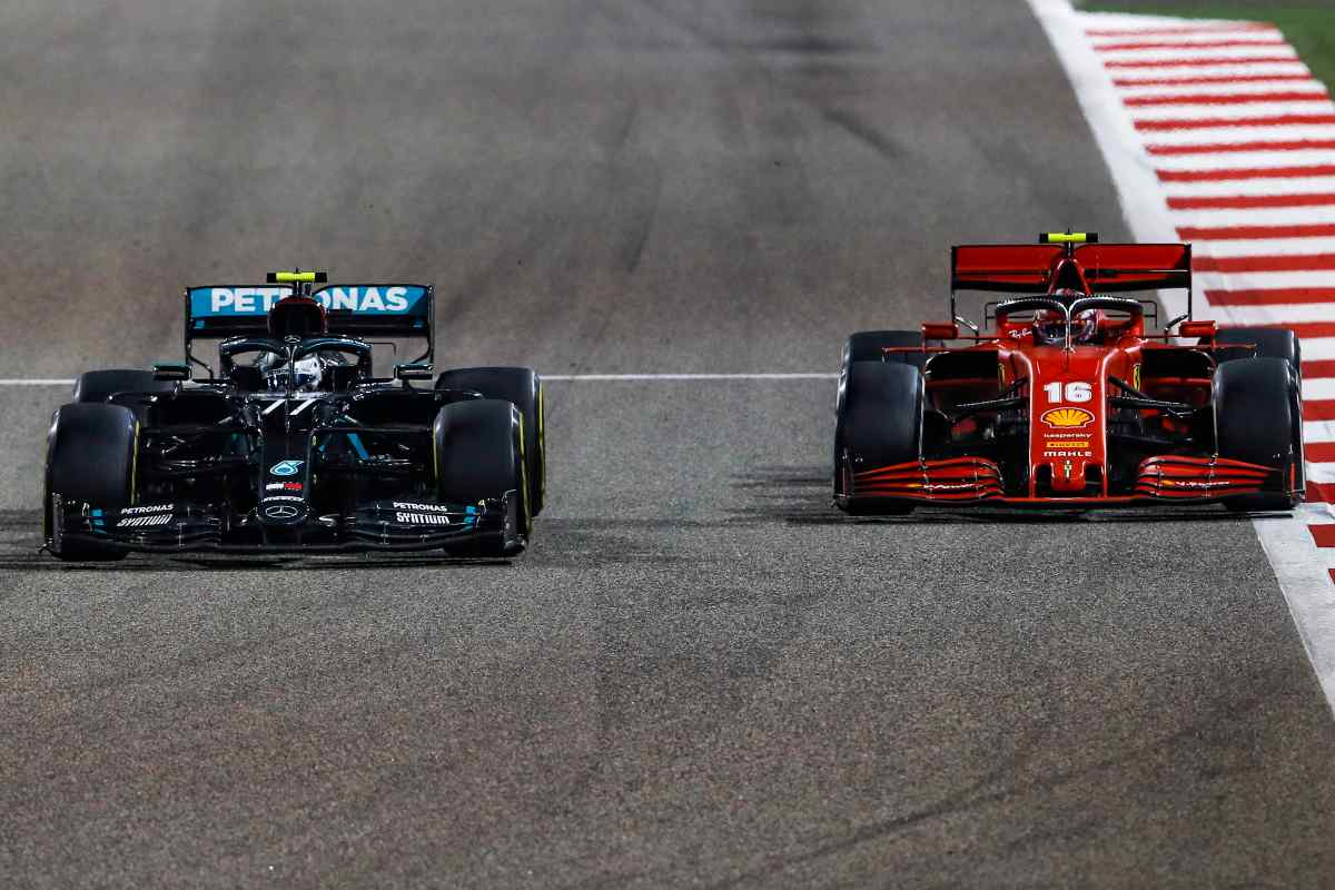 La Mercedes di Valtteri Bottas e la Ferrari di Charles Leclerc