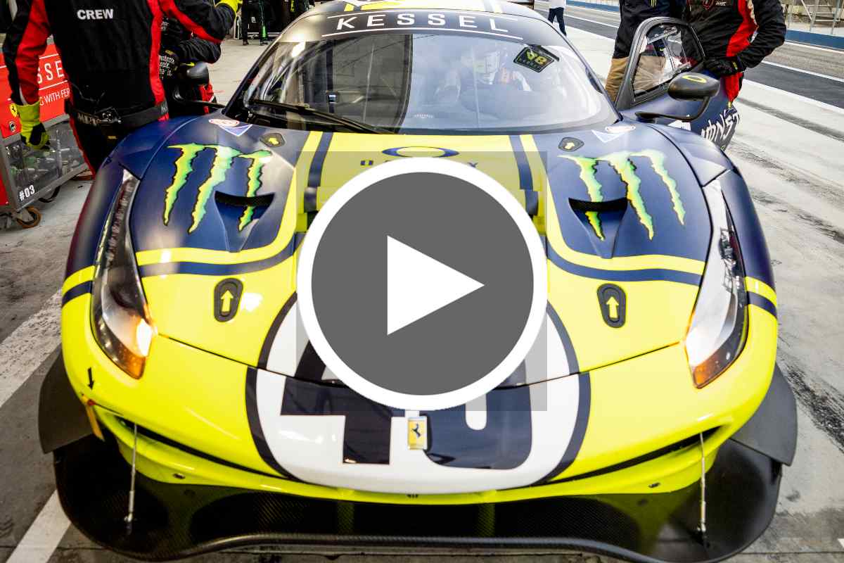 La Ferrari 488 Gt3 di Valentino Rossi, Luca Marini e Alessio "Uccio" Salucci alla 12 Ore del Golfo