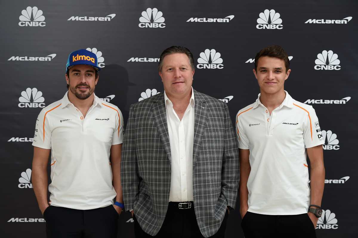 Fernando Alonso, Zak Brown e Lando Norris (Getty Images)