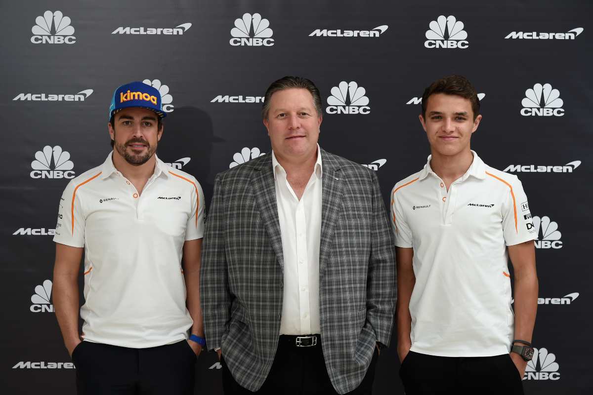 Fernando Alonso, Zak Brown e Lando Norris (Getty Images)