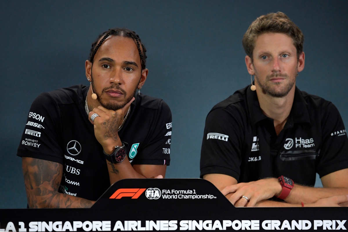 Lewis Hamilton e Romain Grosjean (Getty Images)