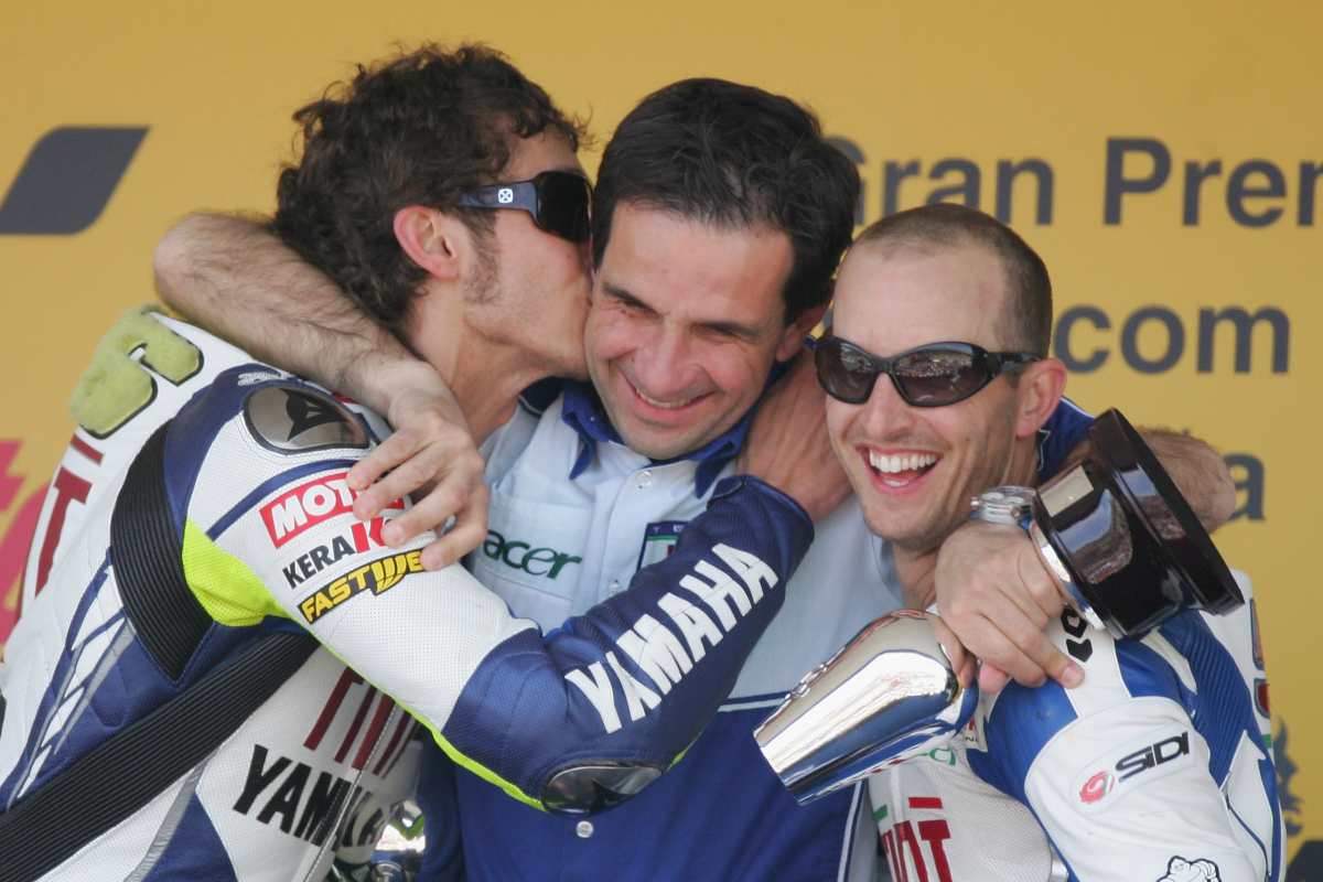 Valentino Rossi, Davide Brivio e Colin Edwards (Getty Images)