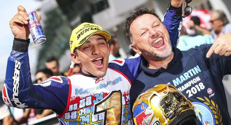 Fausto Gresini e Jorge Martin, campione del mondo di Moto3 nel 2018