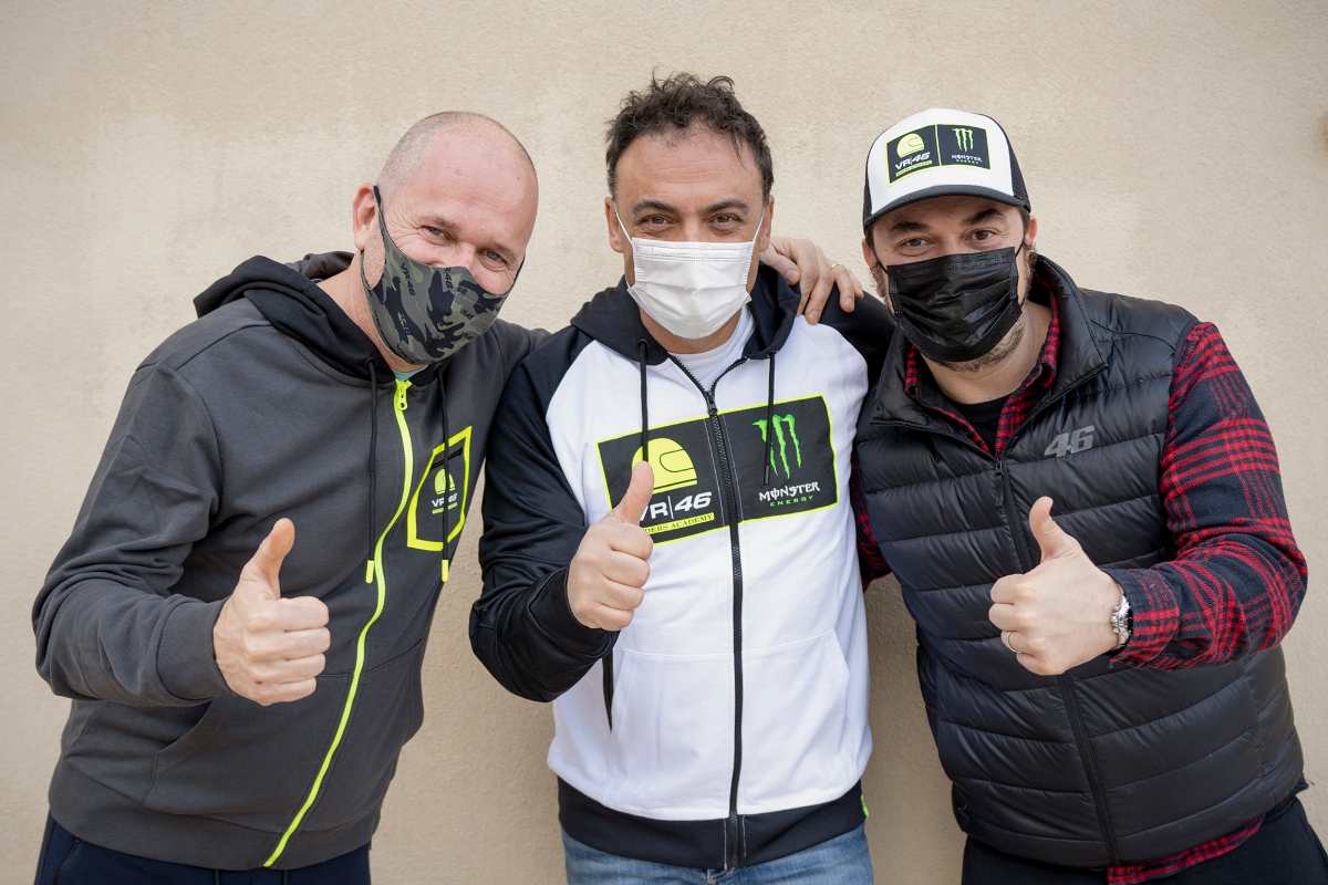 Alberto Tebaldi, Pietro Bagnaia e Alessio "Uccio" Salucci, vertici della VR46 Riders Academy