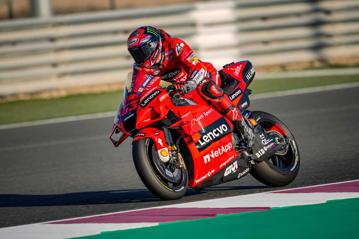 Pecco Bagnaia nei test MotoGP a Losail, in Qatar