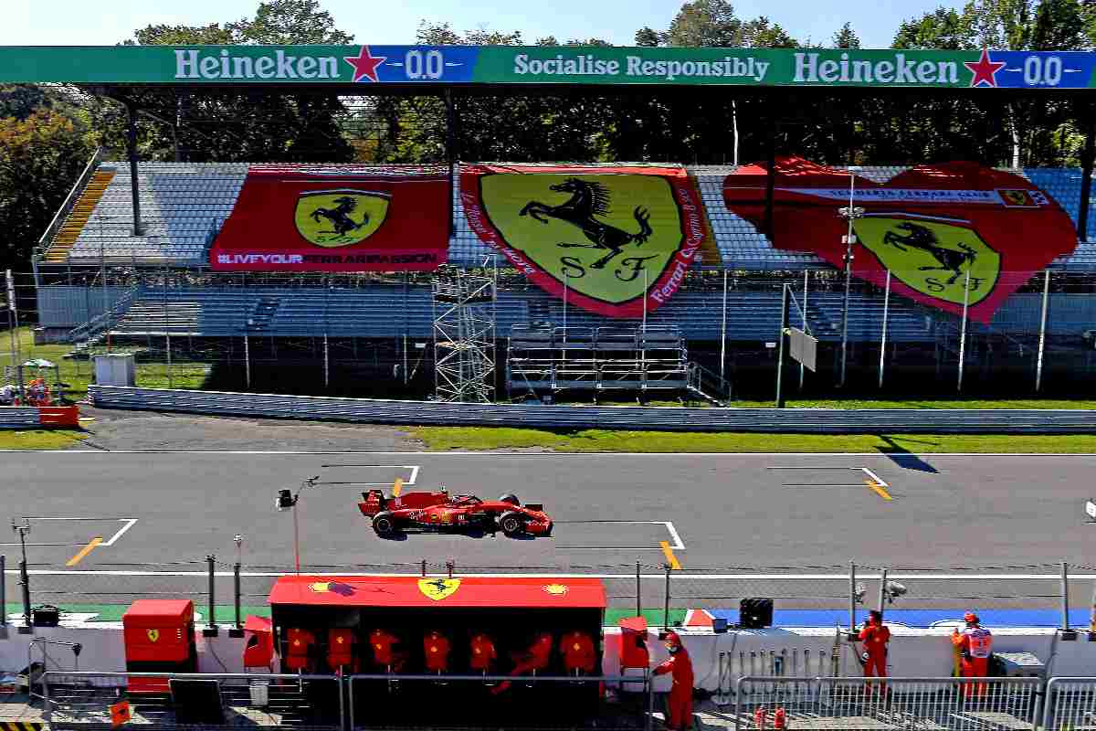 Le tribune vuote a Monza per il Gran Premio d'Italia di F1 2020