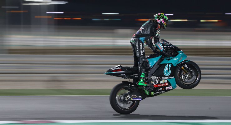 Franco Morbidelli in pista nei test MotoGP di Losail, in Qatar
