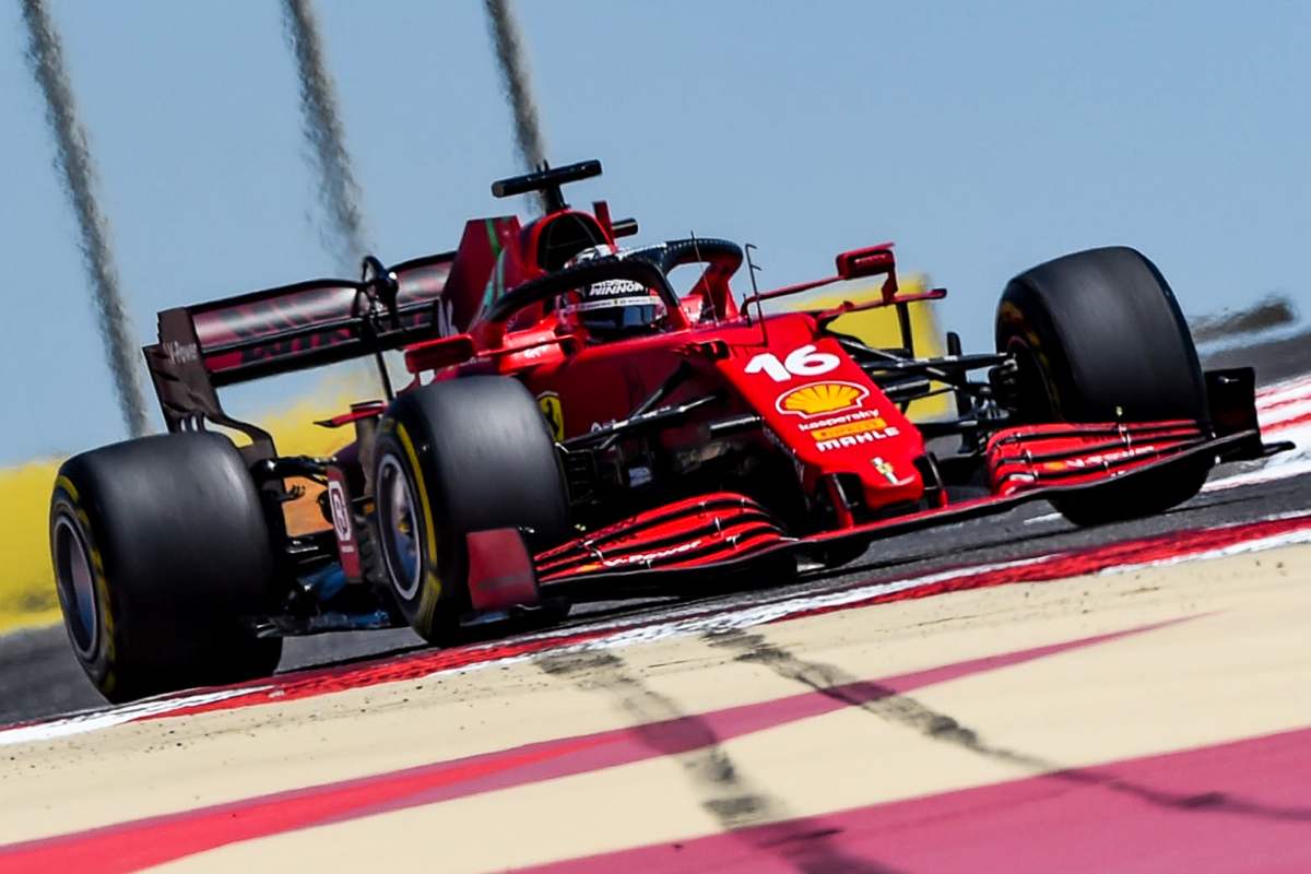 Charles Leclerc in pista nei test F1 di Sakhir, in Bahrain