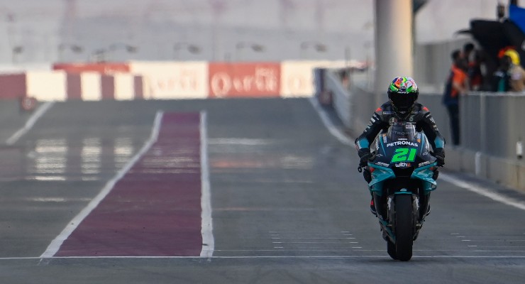 Franco Morbidelli in pista nei test MotoGP di Losail, in Qatar