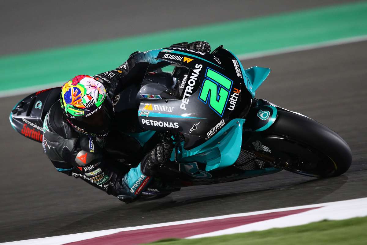 Franco Morbidelli in pista sulla Yamaha nei test MotoGP in Qatar