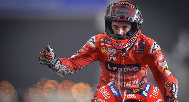 La Ducati di Pecco Bagnaia nel Gran Premio del Qatar di MotoGP 2021 a Losail