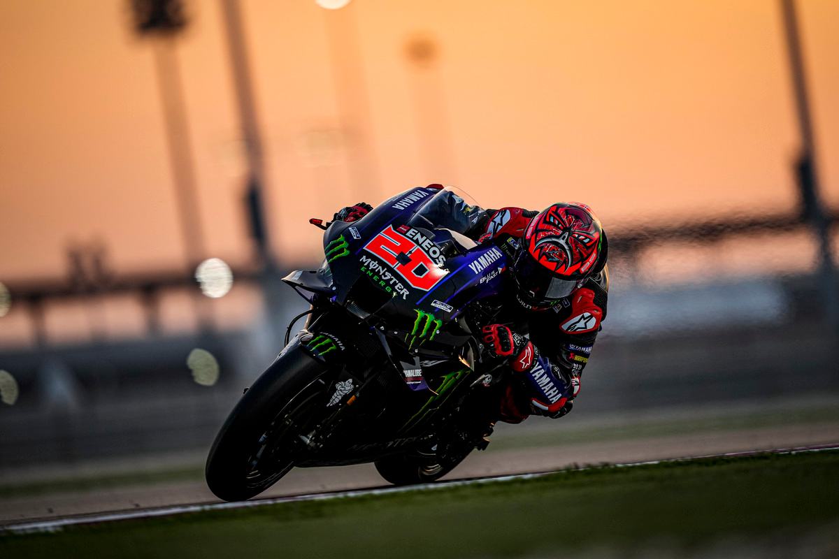 Fabio Quartararo sulla Yamaha nei test MotoGP a Losail, in Qatar
