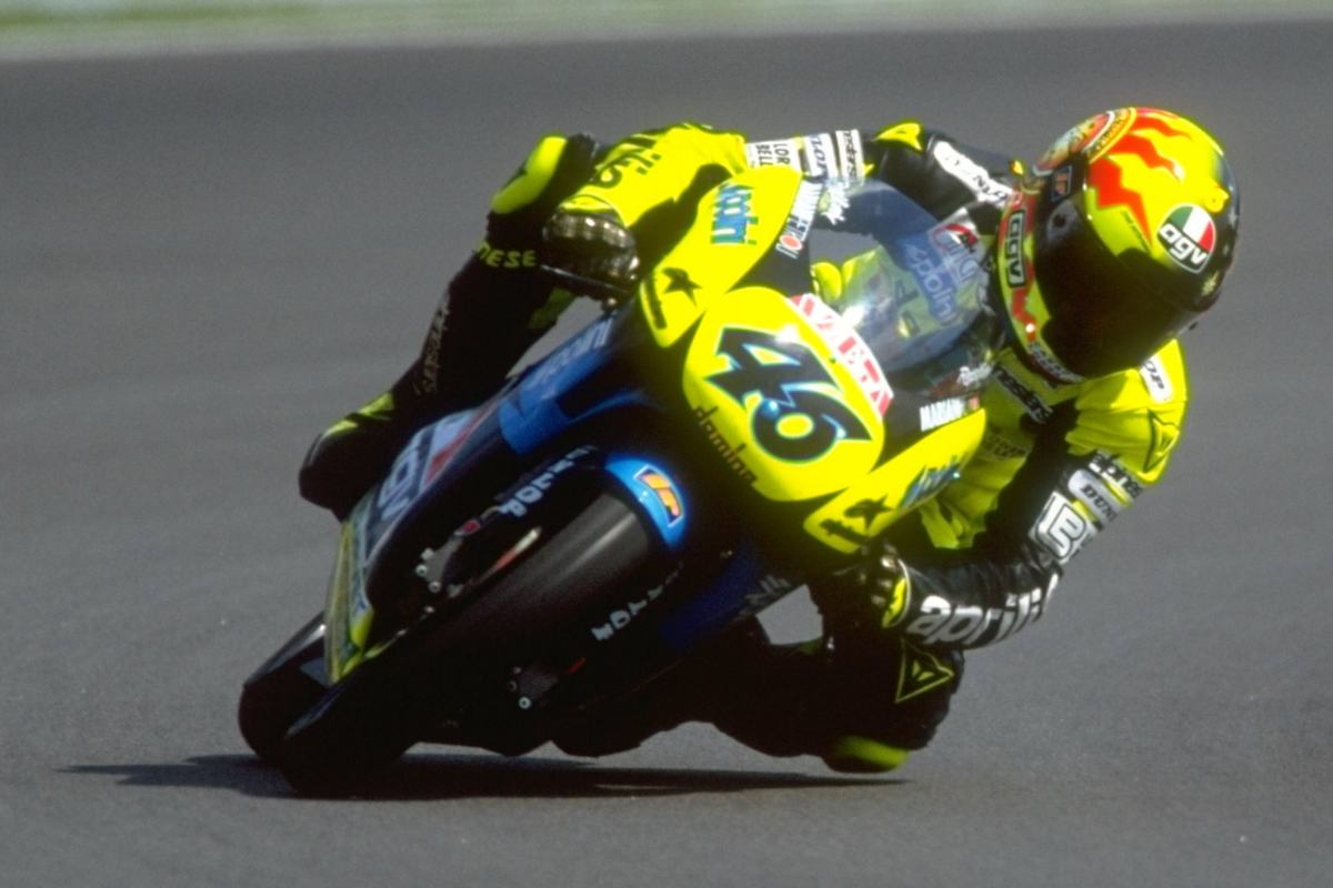 Valentino Rossi in pista nel 1996