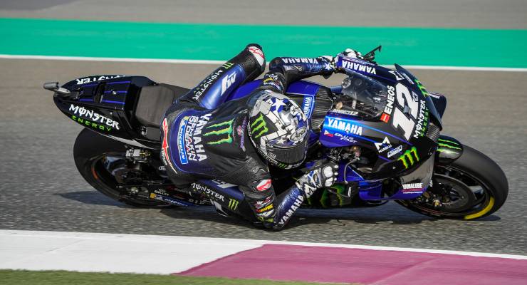 Maverick Vinales in pista nelle prove libere del Gran Premio del Qatar di MotoGP 2021 a Losail