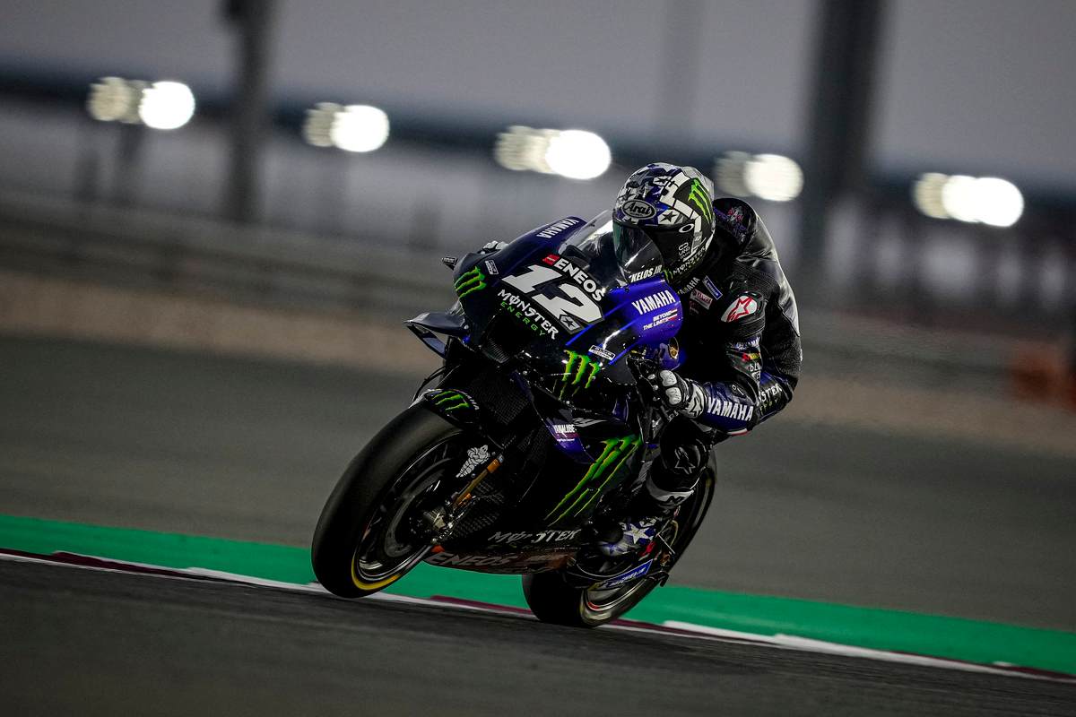 Maverick Vinales nei test MotoGP a Losail, in Qatar