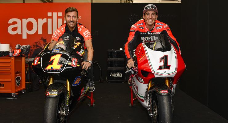 Max Biaggi e Aleix Espargarò ai box di Misano