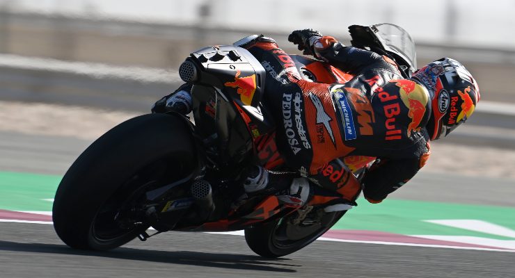 Dani Pedrosa in sella alla Ktm nei test MotoGP 2021 in Qatar, a Doha