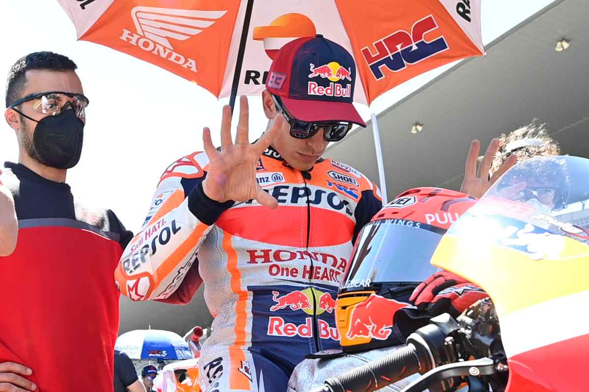 Marc Marquez sulla griglia di partenza del Gran Premio del Portogallo di MotoGP 2021 a Portimao