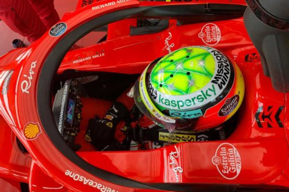 Mick Schumacher sulla Ferrari nei test di Fiorano