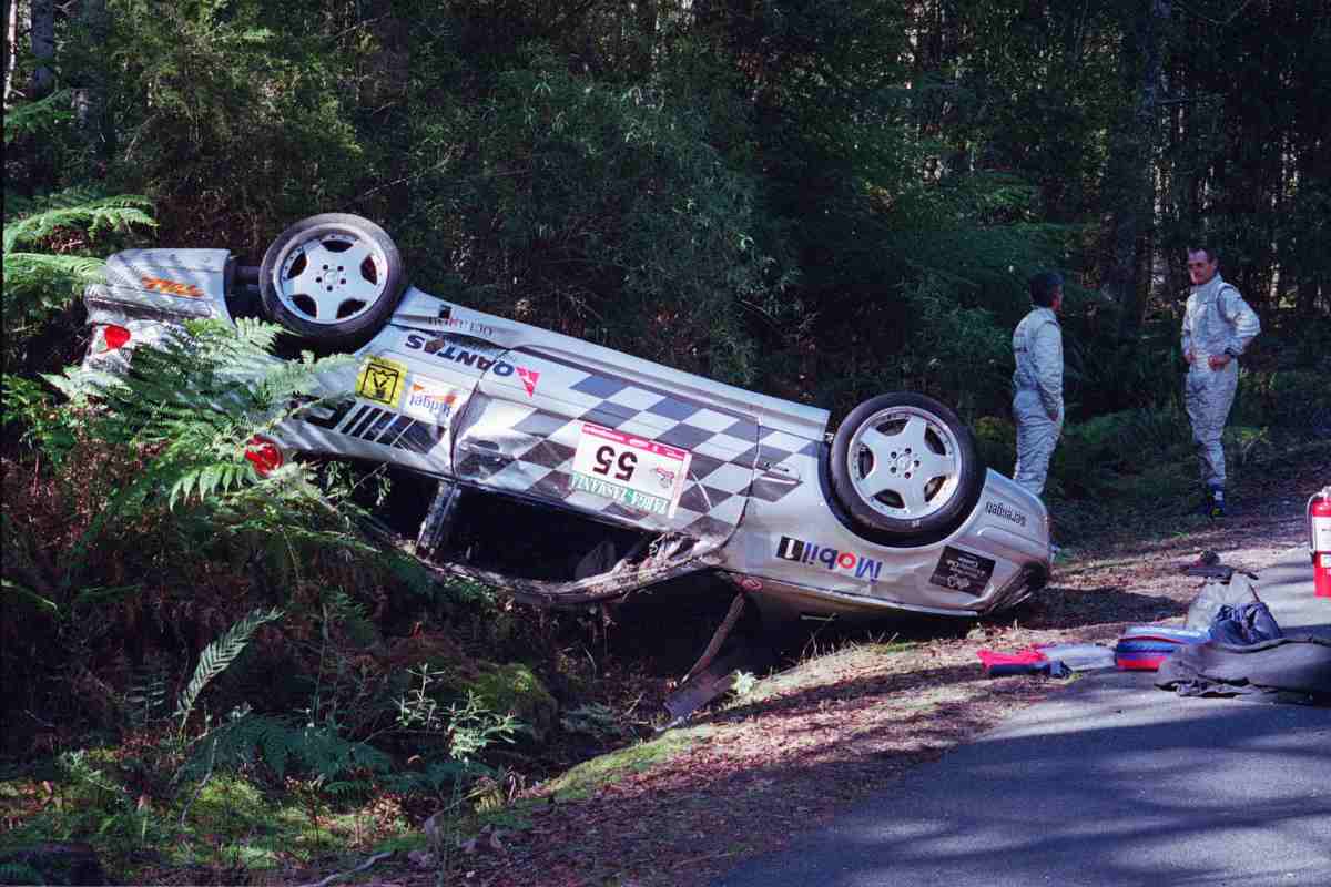 Un incidente nel corso del rally Targa Tasmania