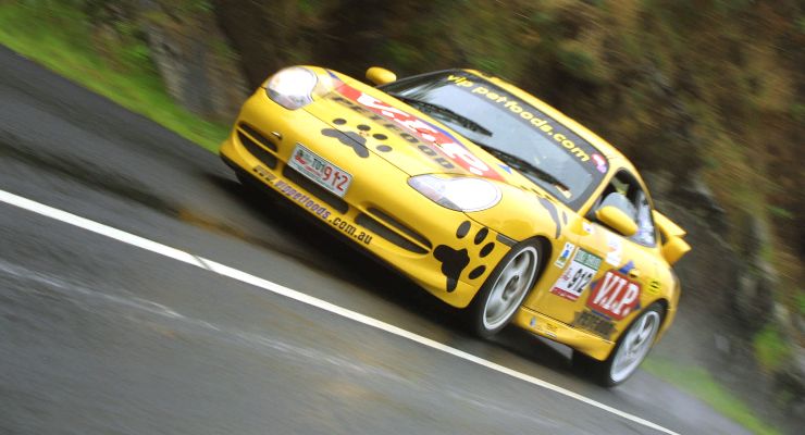 Una fase di gara del rally Targa Tasmania