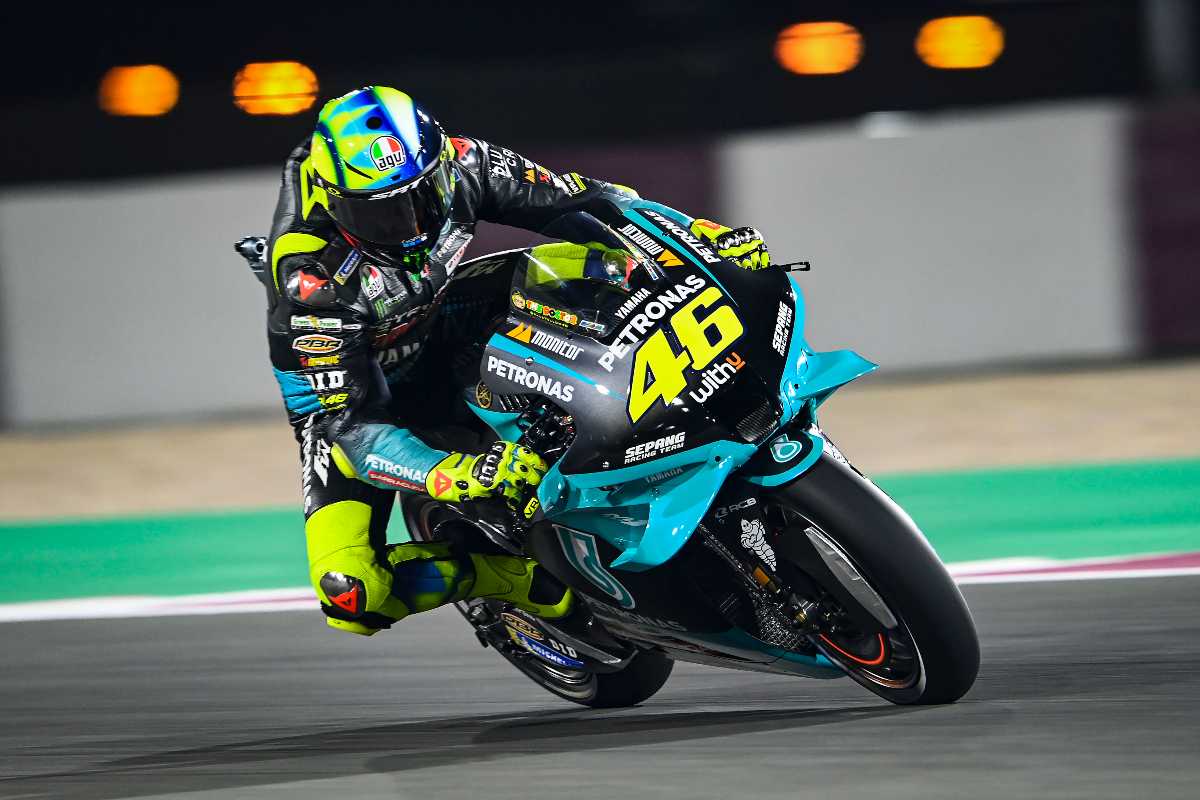 Valentino Rossi in pista nelle prove libere del Gran Premio di Doha di MotoGP 2021 a Losail