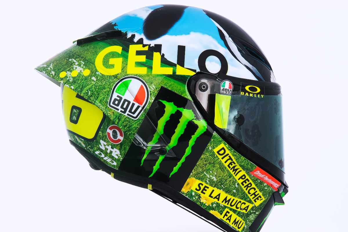 Il casco di Valentino Rossi per il Gran Premio d'Italia di MotoGP 2021 al Mugello