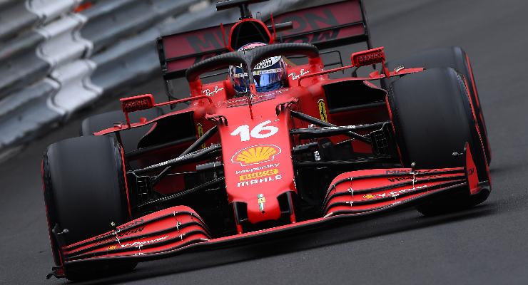 Charles Leclerc in pista al Gran Premio di Montecarlo di F1 2021 a Monaco