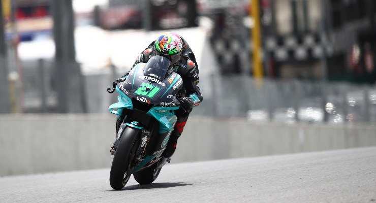 Franco Morbidelli in pista sulla Yamaha nel Gran Premio d'Italia di MotoGP 2021 al Mugello