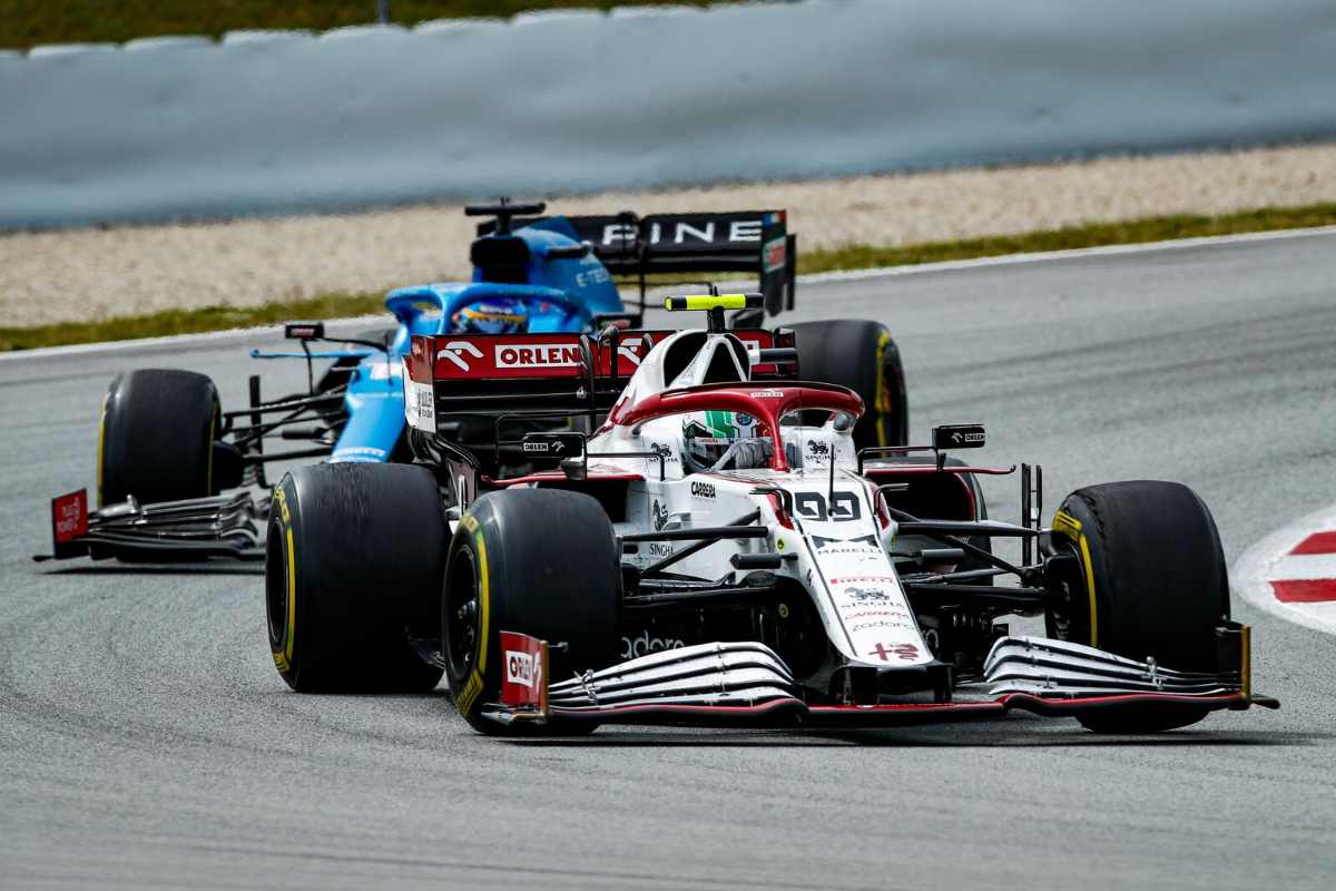 Antonio Giovinazzi in pista nel Gran Premio di Spagna di F1 2021 a Barcellona