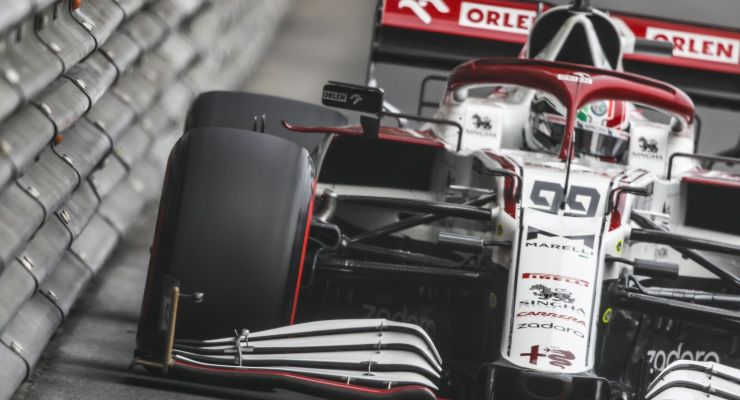 Antonio Giovinazzi in pista nel Gran Premio di Montecarlo di F1 2021 a Monaco (Foto Alfa Romeo)