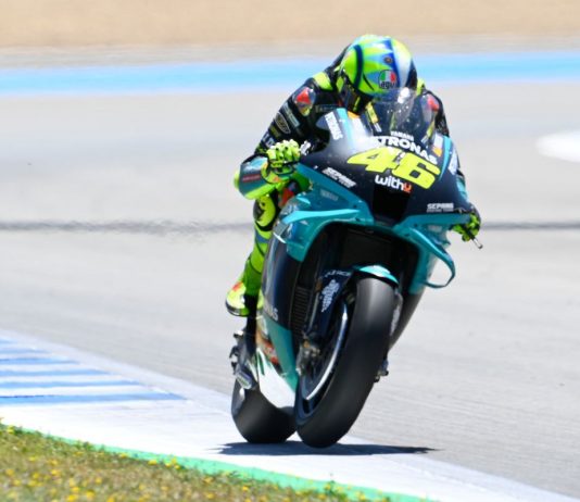 Valentino Rossi in pista a Jerez de la Frontera