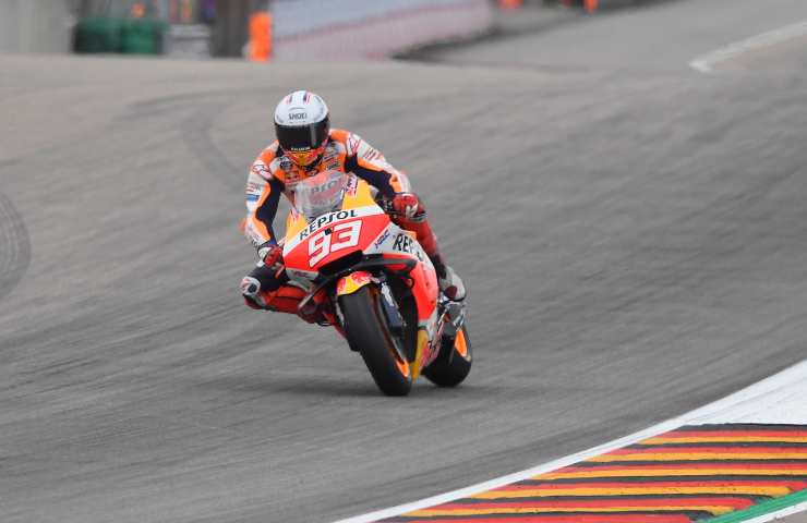 Marc Marquez in pista in Germania con la Honda (GettyImages)