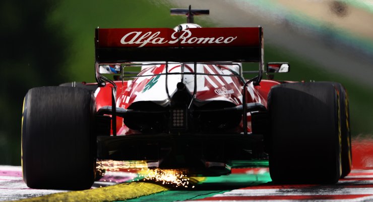 La Alfa Romeo di Kimi Raikkonen in pista