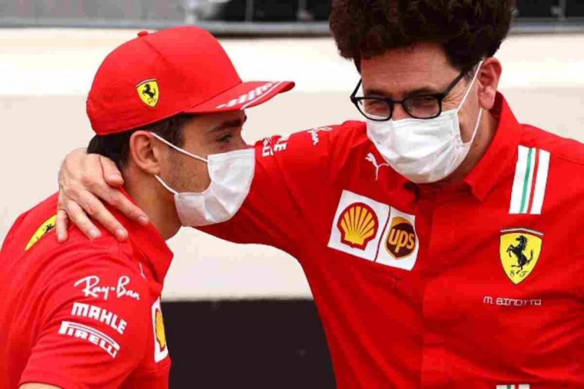 Mattia Binotto con Charles Leclerc