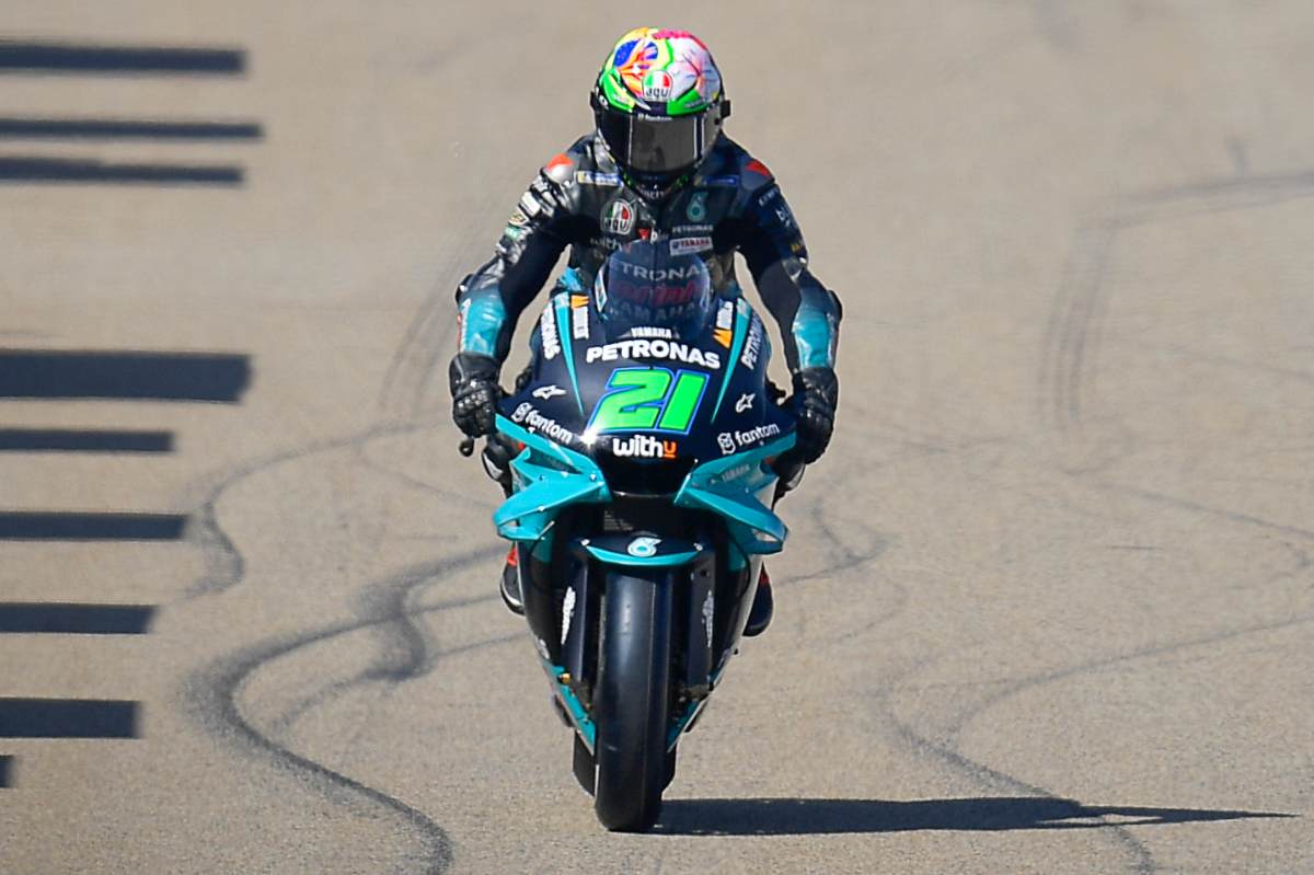 Franco Morbidelli sulla Yamaha del team Petronas nelle prove libere del Gran Premio di Germania di MotoGP 2021 al Sachsenring