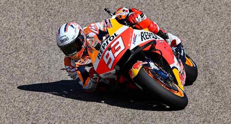 Marc Marquez in pista sulla Honda nelle prove libere del Gran Premio di Germania di MotoGP 2021 al Sachsenring