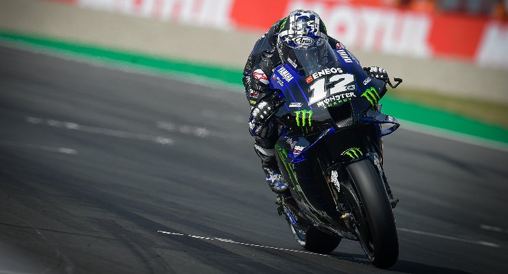 Maverick Vinales in pista sulla Yamaha al Gran Premio d'Olanda di MotoGP 2021 ad Assen