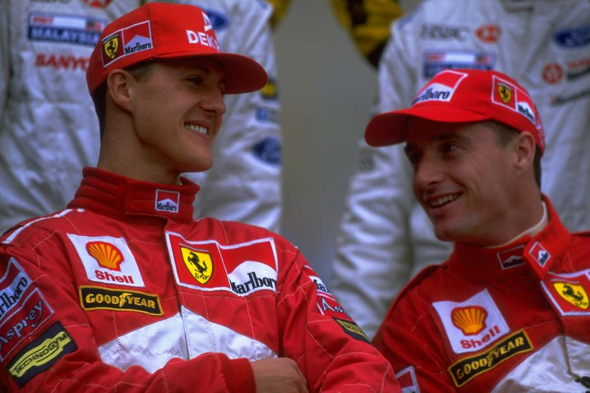 Michael Schumacher ed Eddie Irvine ai tempi in cui erano compagni di squadra alla Ferrari