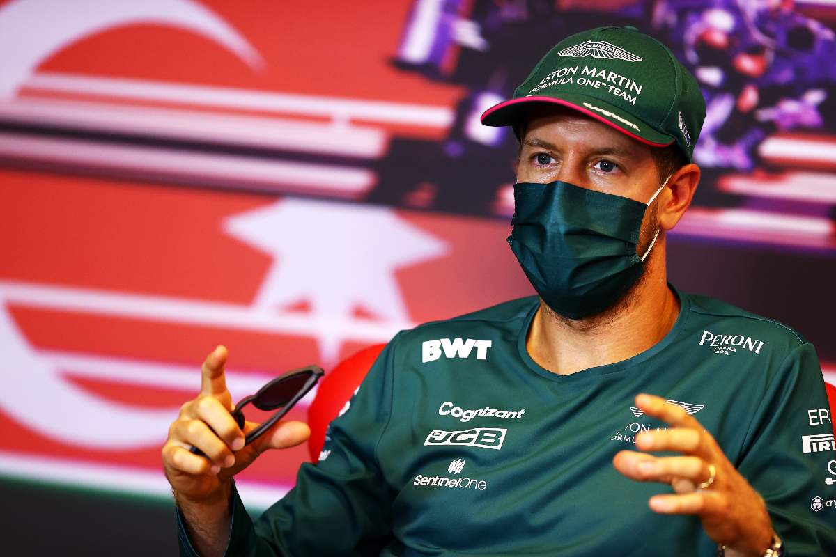 Sebastian Vettel nella conferenza stampa alla vigilia del Gran Premio dell'Azerbaigian di F1 2021 a Baku